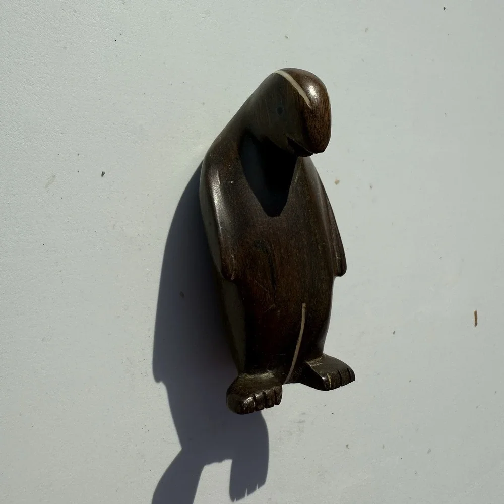VTG Carved Wood Penguin‎ Ironwood Possibly